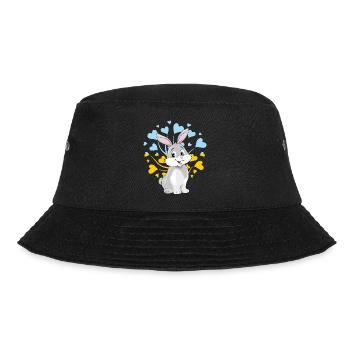 Happy smiling rabbit - Bucket Hat - black - Front - Lela (165cm)