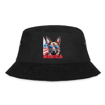 Independence Day 4th of July German Shepherd America - Bucket Hat - black - Front - Lela (165cm)