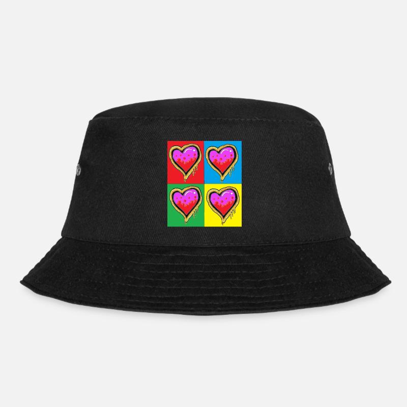 pop 4 Hearts - Bucket Hat - black