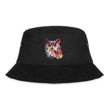 Eule Buntes Aquarell - Bucket Hat - Schwarz - Vorne - Lela (165cm)