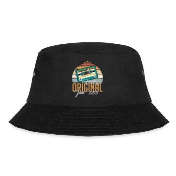 Original Juni 1955 geboren Jahrgang 1955 Retro - Bucket Hat - Schwarz - Vorne - Lela (165cm)