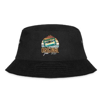 Original Juni 2021 geboren Jahrgang 2021 Retro - Bucket Hat - Schwarz - Vorne - Lela (165cm)