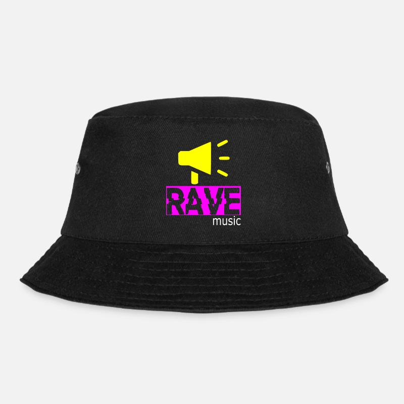 Rave music - Bucket Hat - black