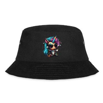 Punker Einhorn Design - Bucket Hat - Schwarz - Vorne - Lela (165cm)