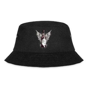 Flasche geflügelter Wein Nr. 3 - Bucket Hat - Schwarz - Vorne - Lela (165cm)