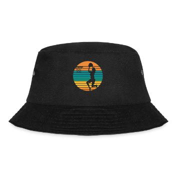 Basketball Vintage Basketballspieler Sportler Korb - Bucket Hat - Schwarz - Vorne - Lela (165cm)