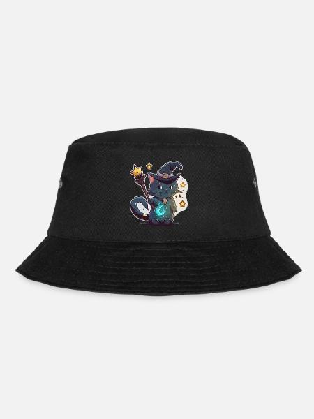 Katzen-Magier - Bucket Hat - Schwarz