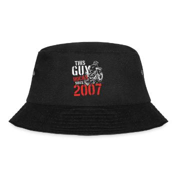 2007 Jahrgang Geburtstag Geschenk Motocross - Bucket Hat - Schwarz - Vorne - Lela (165cm)