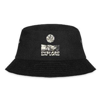 Black And White Hand Drawn Cosmic - Bucket Hat - Schwarz - Vorne - Lela (165cm)