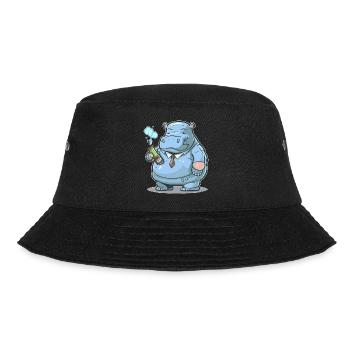 Vaping Hippo - Bucket Hat - black - Front - Lela (165cm)