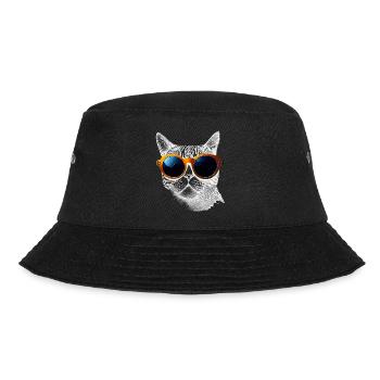 Coole Katzen-Vibes - Bucket Hat - Schwarz - Vorne - Lela (165cm)