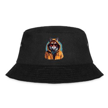 Streetstyle-Luchs | Luchs-Liebhaber - Bucket Hat - Schwarz - Vorne - Lela (165cm)