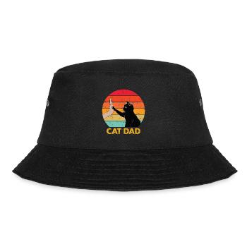 Cat Dad - Cat High Five - Bucket Hat - Schwarz - Vorne - Lela (165cm)
