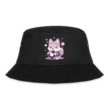 Cute Soccer Dog - Funny Dog Soccer Design - Bucket Hat - black - Front - Lela (165cm)