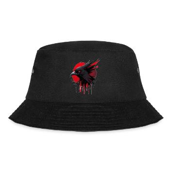Fantasievogel rot-schwarz - Bucket Hat - Schwarz - Vorne - Lela (165cm)