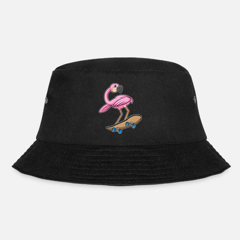 Flamingo en tant que patineur avec planche à roulettes - Bob - noir