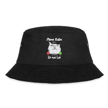 Meine Katze ruft an... aus dem Weg, ich muss los! - Bucket Hat - Schwarz - Vorne - Lela (165cm)