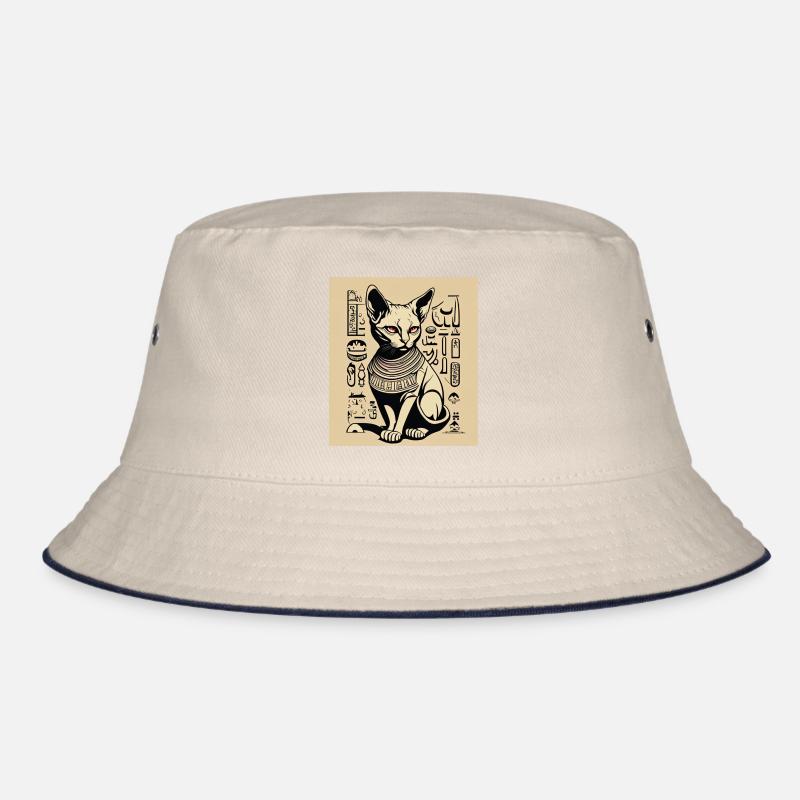 Egypy Cat Stencil Bucket Hat