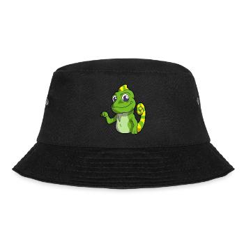 Chameleon Liebhaber | Reptilien Haustiere Geschenk - Bucket Hat - Schwarz - Vorne - Lela (165cm)