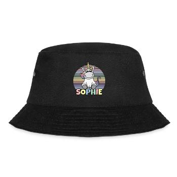 Sophie Unicorn Name - Bucket Hat - black - Front - Lela (165cm)
