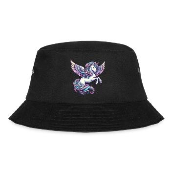 Angel Gliding: Unicorn with Celestial Wings - Bucket Hat - black - Front - Lela (165cm)