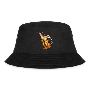 beer mousse binouse mug glass alcohol 17102 B - Bucket Hat - black - Front - Lela (165cm)