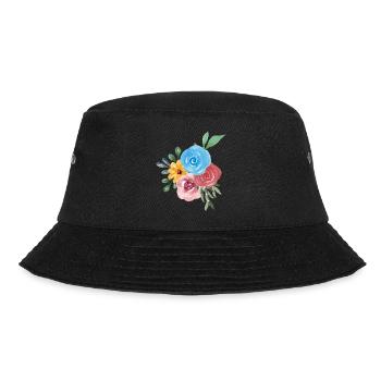 Simple watercolor flowers - Bucket Hat - black - Front - Lela (165cm)