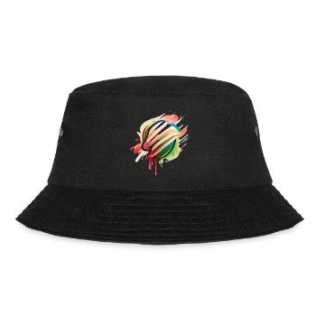 Buntes Obst - Bucket Hat - Schwarz - Vorne - Lela (165cm)