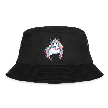 Licorne Einhorn Kawaii - Bucket Hat - Schwarz - Vorne - Lela (165cm)