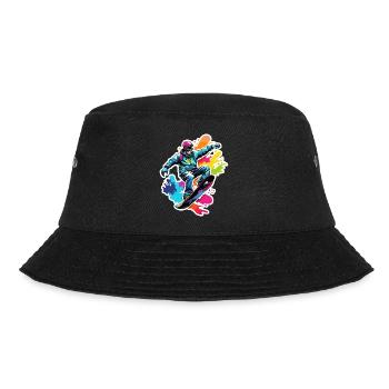 Snowboarder / Winter Sports / Piste / Snow / Alps - Bucket Hat - black - Front - Lela (165cm)