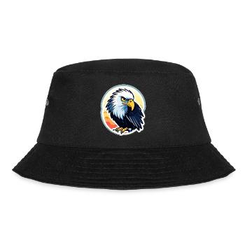 Adler Vogel Zeichnung - Bucket Hat - Schwarz - Vorne - Lela (165cm)