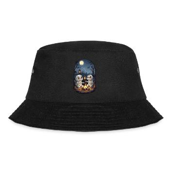Kinder Halloween Lagerfeuer Mumien Cartoon - Bucket Hat - Schwarz - Vorne - Lela (165cm)