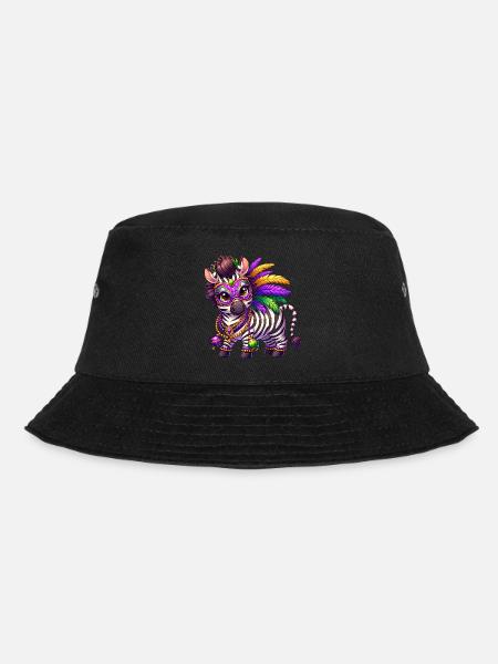 Mardi Gras Zebra Comic Süß - Bucket Hat - Schwarz