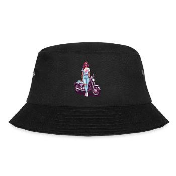 des années 80 vintage moto motards fille Design - Bob - noir - Devant - Lela (165cm)
