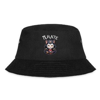 Pi day Pirate Cat - Bucket Hat - black - Front - Lela (165cm)