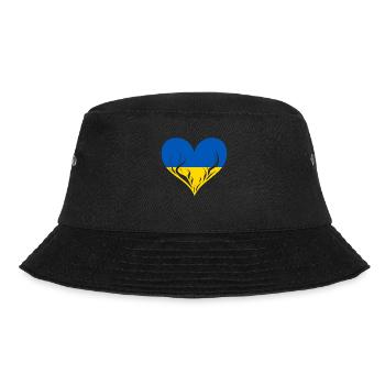 Ukraine Heart - Bucket Hat - black - Front - Lela (165cm)