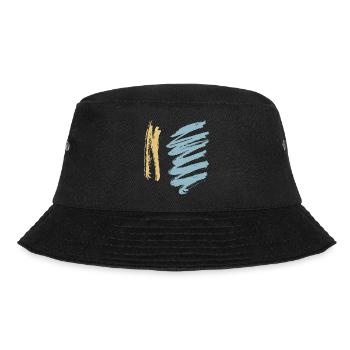 Colors Painting - Minimal Hatching Graphic - Bucket Hat - black - Front - Lela (165cm)