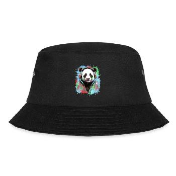 Panda, headphones,panda with headphones, illustration - Bucket Hat - black - Front - Lela (165cm)