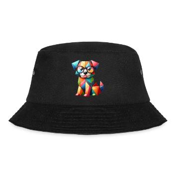 Abstrakter Babyhund mit Brille - Bucket Hat - Schwarz - Vorne - Lela (165cm)