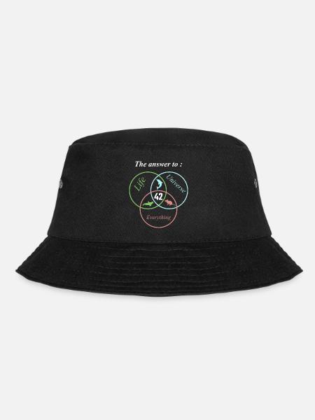 The 42 Answer To Life Universe Everything Science - Bucket Hat - black