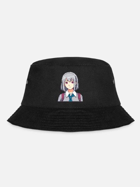 Pixel Schulmädchen Charm - Bucket Hat - Schwarz