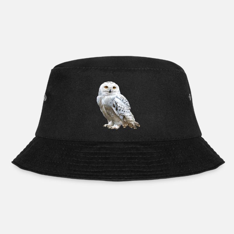 Schnee-Eule - Bucket Hat - Schwarz