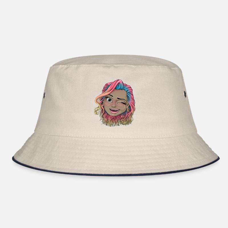 Lebendige zwinkernde Illustration Bucket Hat