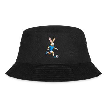 Easter Bunny Soccer Player Easter Soccer Design - Bucket Hat - black - Front - Lela (165cm)
