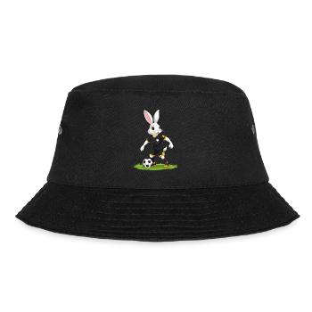 Osterhase Fußballspieler Und Ostern Fußball Design - Bucket Hat - Schwarz - Vorne - Lela (165cm)