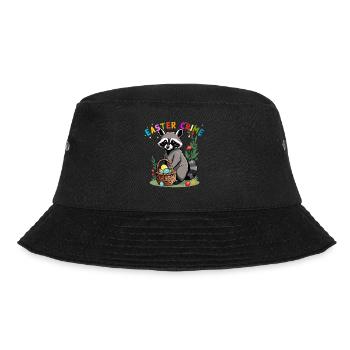 Funny Raccoon Costume Cute Easter Eggs - Bucket Hat - black - Front - Lela (165cm)