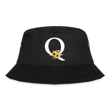Letter q floral sunflower - Bucket Hat - black - Front - Lela (165cm)