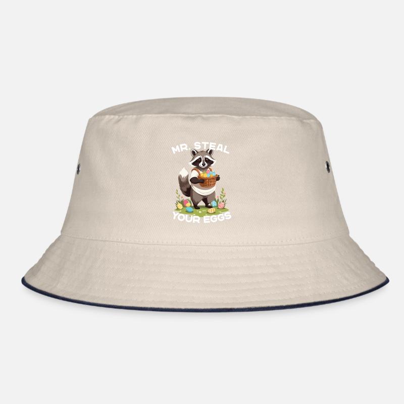Funny Raccoon Eggs Thief Easter Saying Bucket Hat
