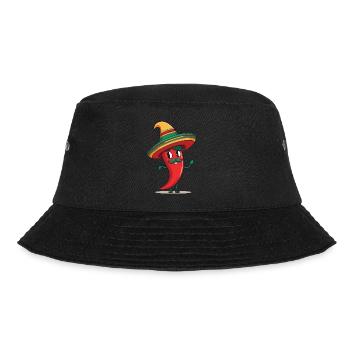 Aesthetic Chilischote Chili Streetwear Hot - Bucket Hat - Schwarz - Vorne - Lela (165cm)
