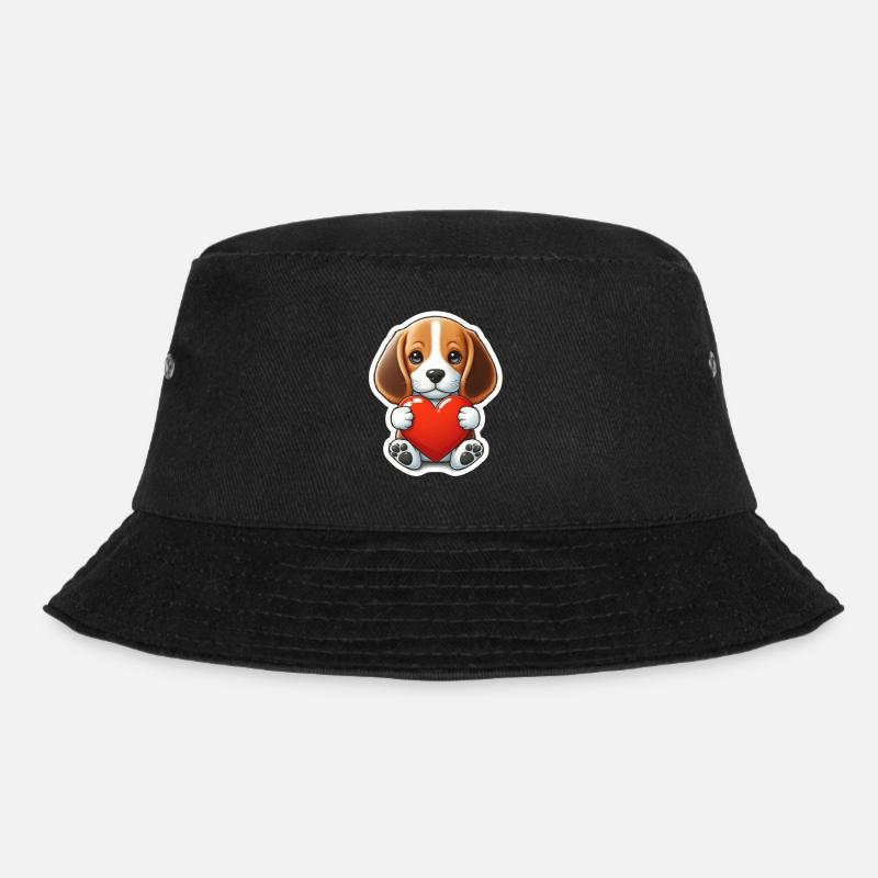 Chiot Beagle avec cœur - Bob - noir